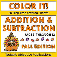 Every effort has been made to source these images from websites that have offered them for free. Fall Addition Coloring Worksheets Teachers Pay Teachers