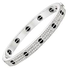 Cartier Pave Diamond And Black Ceramic Love Bracelet Love Bracelets Pave Diamond Jewelry Bracelets
