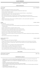 baker resume sample mintresume