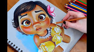 Sketch lightly at first so that it's easy to erase if you make a mistake. Baby Moana Drawing