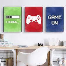 Video Game Wall Art Canvas Posters Prints Gaming Room Decor Video Game Party Art Painting Pictures Boys Room Wall Decoration Painting Calligraphy Aliex Game Room Decor Video Game Wall