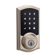 Kwikset Z Wave Smartcode 916 Touchscreen Satin Nickel Single Cylinder Electronic Deadbolt Featuring Smartkey Security 916trl Tscr Zw 15 Ul The Home Depot Electronic Deadbolt Deadbolt Electronic Lock