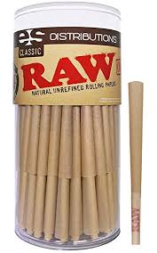 Raw Cones Classic Lean Size 100 Pack Natural Pre Rolled Rolling Paper With Tips Packing Sticks Included