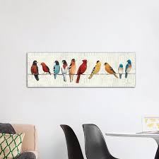 Birds On A Wire Wall Art The Usual Suspects Birds On A Wire Wall Art On Wrapped Canvas Wire Wall Art Yard Art Crafts Wall Art