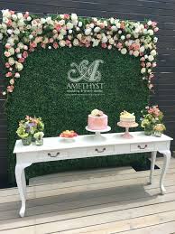 Boxwood Flower Wall For A Dessert Table Backdrop Flower Wall Wedding Rooftop Wedding Vintage Wedding Flowers