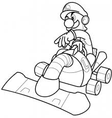 Free super mario odyssey coloring pages line drawing. Mario Kart Luigi Coloring Pages Novocom Top