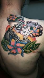 Tattoo Day Of The Dead Dia De Los Muertos Couple Skull Flower New School Love Ko Studio Art Skull Couple Tattoo Tattoos Sugar Skull Tattoos