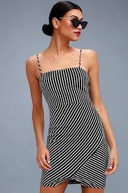 Black And White Striped Bodycon Dress Outfit My Oh My Black And White Striped Bodycon Dress Striped Bodycon Dress Fashion Bodycon Dress Homecoming