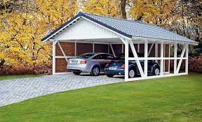 Euro Carport Carports Carport Aus Fachwerk Unter Dem Weit Gespannten Satteldach Carport Bausatz Carport Carport Satteldach