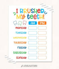 Teeth Brushing Chart Digital I Brushed My Teeth Kids Brushing Teeth Chart Teeth Printable Teeth Reward Chart Kids Chart Print