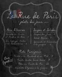French Menu I Prints French Cafe Menu French Bistro Decor Chalkboard Menu