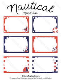 Printable Nautical Name Tags Name Tag Templates Nautical Names Printable Name Tags