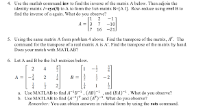 We did not find results for: 4 Use The Matlab Command Inv To Find The Inverse Of Chegg Com