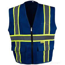 High visibility safety vests are required in many different work environments, and prepare to be reflective high visibility safety vests improve your ability to bee seen by bringing you back into the. Blue Safety Vest Gsm 350 Rs 1500 Piece Max Breeches Id 21418651248
