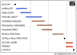 Someone blames the pitfalls in communication. The Art Of Project Management Cartoon Marketoonist Tom Fishburne