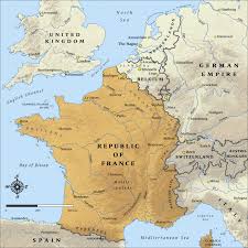 The map of france and germany accurately depicts the geographical location of the two nations. Map Of The Republic Of France In 1914 Nzhistory New Zealand History Online