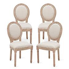 Modern dining chairs set of 2 kitchen fabric upholstered dining room chairs tufted living room chair with tall back classical parsons chairs. Buy Avawing Farmhouse Fabric Dining Room Chairs 4 Pcs French Chairs With Round Back Brown Wood Legs Oval Side Chairs For Dining Room Living Room Kitchen Restaurant Beige Online In Turkey B08sqqygv6