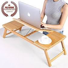 Ej Life Portable Bamboo Foldable Laptop Desk Notebook Adjustable Height Tray Table Bed Table With Draw Ideias Projetos De Carpintaria Simples Ideias Criativas