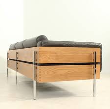 Robin Day Forum Sofa In Dark Brown Leather Metal Sofa Wooden Sofa Designs Sofa Bed Design