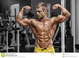 Sexy Muskulöser Mann in Der Turnhalle, Die Muskeln Zeigt Starke Männliche  Nackte Torso-ABS, Arbeitend Aus Stockfoto - Bild von nanometer, trizeps:  87629298