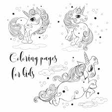 An alicorn surrounded by soap bubbles. Magical Unicorns Coloring For Children Vector Illustrations 600662 Vector Art At Vecteezy