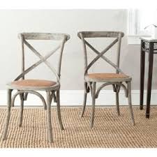 Safavieh Franklin Distressed Colonial Walnut X Back Dining Chair Set Of 2 Amh9500d Set2 The Home Depot Black Dining Chairs Oak Dining Chairs Farmhouse Chairs