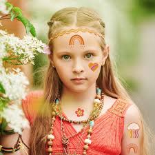 288 Pcs Groovy Hippie Temporary Tattoos Daisy Kuwait