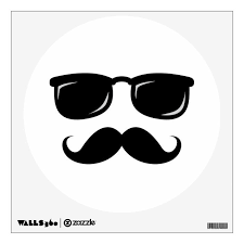 Funny Incognito Mustache Trendy Hipster Wall Sticker Zazzle Com Pumpkin Stencil Mustache Wall Sticker