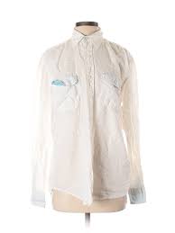 Details About Izod Women White Long Sleeve Button Down Shirt Sm Petite