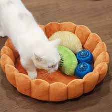 Uinke pet fruit tart bed plush cute cake roll fashion winter warm tunnel cat bed pad,cake roll cat litter. Playful Fruit Tart Cat Bed Design Swan