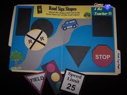 Road Sign Shapes File Folder Game Folder Games Shapes Preschool File Folder Games