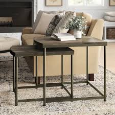 Birch Lane Heritage Leone 2 Piece Solid Wood Nesting Tables Reviews Birch Lane In 2020 Wood Nesting Tables Nesting Tables Living Room Table
