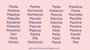 Start your business with these business name ideas! Girls Names From A To Z Girls Names Starting With P