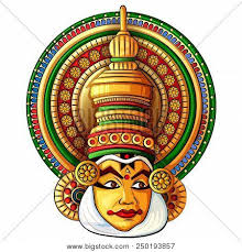Vector design of woman performing bharatanatyam classical dance of tamil nadu, india. Vector Design Of Face Of Kathakali Classical Dance Of Kerala India Poster Id 250193857