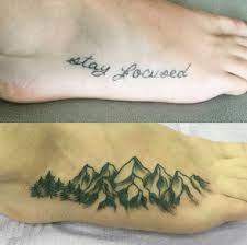 Maybe Better Than The Words Itself This Cover Up Mountain Range Tattoo Can Make Anyone Stay Focused Cover Tattoo Cover Up Tattoos Cover Up Tattoos For Women