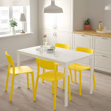 The dining room is meant for entertaining, whether you are hosting guests for a big celebration or having a quiet family dinner. Melltorp Janinge White Yellow Table And 4 Chairs Ikea