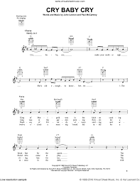 Beatles Cry Baby Cry Sheet Music For Guitar Solo Chords Pdf