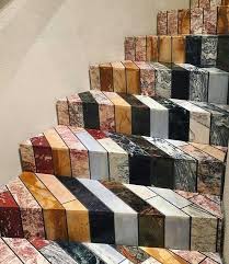 Multi Colored Marble Tiled Stairs Foyer Decorating Stairs Design Marble Stairs