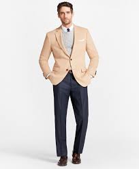 How are camel hair blazers usually worn? Madison Fit Camel Hair Sport Coat Brooks Brothers