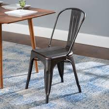 Walker Edison Furniture Company Stackable Metal Cafe Bistro Dining Chair Antique Black Hdh33mcbl The Home Depot Metal Dining Chairs Side Chairs Dining Black Metal Dining Chairs