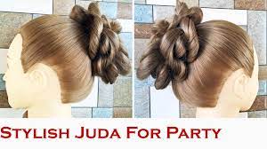 Stylish And Easy Juda Hairstyle Bridal Bun Hair Style Juda Hairstyle In Short And Long Hairstyles Lear Short Hair Designs Bridal Hair Buns Short Hair Styles