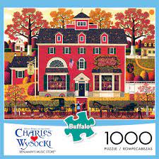 The 1000 piece milton bradley / hasbro puzzles are the best =) Charles Wysocki Benjamin S Music Store 1000 Piece Jigsaw Puzzle Buffalo Games