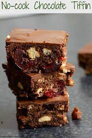 Chocolate Tiffin Everyday Cooks Recipe Chocolate Tiffin Recipe Mug Cookie Recipes Fridge Cake
