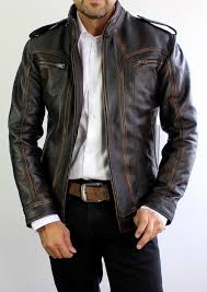 2018 Ax Leather Jacket Distressed Black Distressed Leather Jacket Mens Winter Fashion Leather Jacket Men