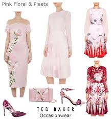 Ted Baker Wedding Outfits Evening Occasionwear Pink Floral Pleated Occasion Dresses Matching S Bride Clothes Summer Wedding Outfits Mother Of The Bride Outfit