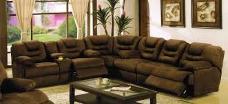 Sectional Recliner Sofa With Cup Holders In Chocolate Microfiber Sort Of Sectional Sofa With Recliner Comfortable Living Room Furniture Sofas For Small Spaces