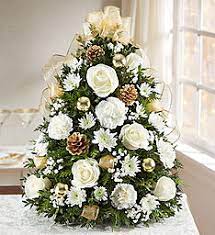 Download christmas flowers stock photos. Christmas Tree White And Gold In Williston Park Ny The Village Flower Shoppe