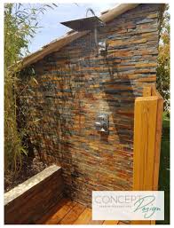 Douche Exterieur Parement Pierre Douche Exterieure Jardin Terasse Idee Salle De Bain