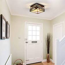 Contemporary industrial wooden ceiling light. Modern Farmhouse Flush Mount Light Fixture Two Light Metal And Wood Square Flush Mount Ceiling Light For Hallway Living Room Bedroom Kitchen Entryway Antique Gold And Black Pricepulse