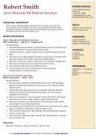 Apply to director, director of care, director of clinical services and more! Director Of Patient Services Resume Samples Qwikresume